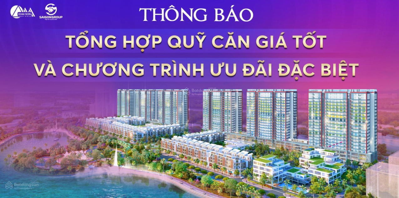 CẬP NHẬT QUỸ CĂN 2-3PN VÀ PENTHOUSE KHAI SƠN ĐƠN GIÁ 56TR/M2